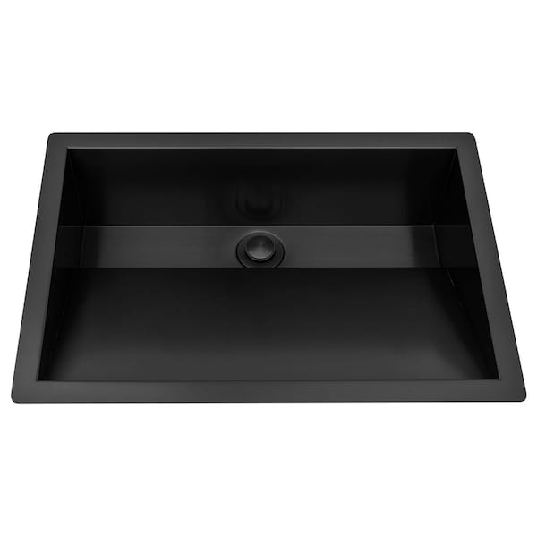 Ruvati 20 x 14 inch Gunmetal Black Stainless Steel Undermount Ramp Bathroom Sink Stainless Steel RVH6140BL - main